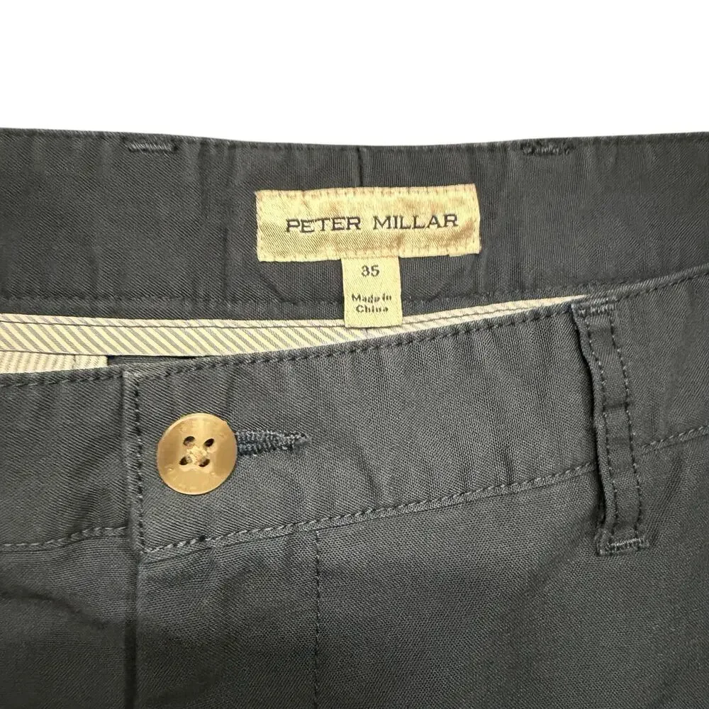 Peter‎ Millar Men's Chino Golf Shorts Slate Blue Casual Twill Comfort Stretch 35
